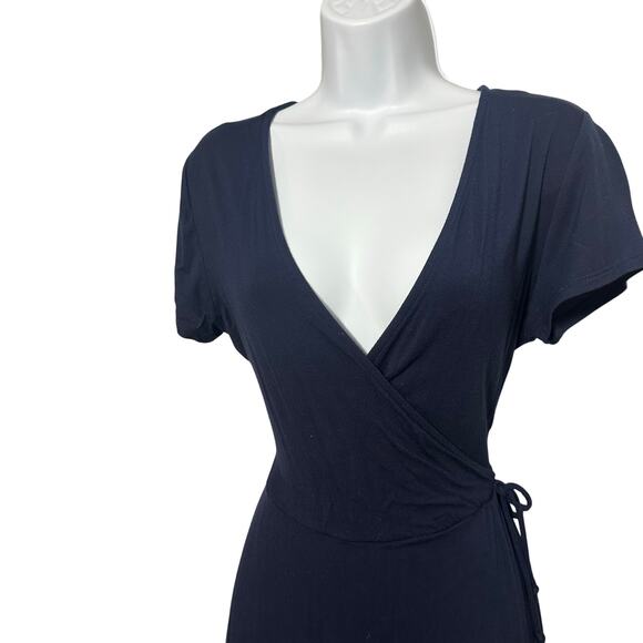Navy Blue Wrap Dress - Picture 5 of 10